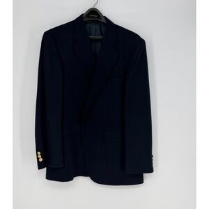Woodmere Blazer Mens Navy Blue Gold Crest Buttons Classic Preppy Dark Academia